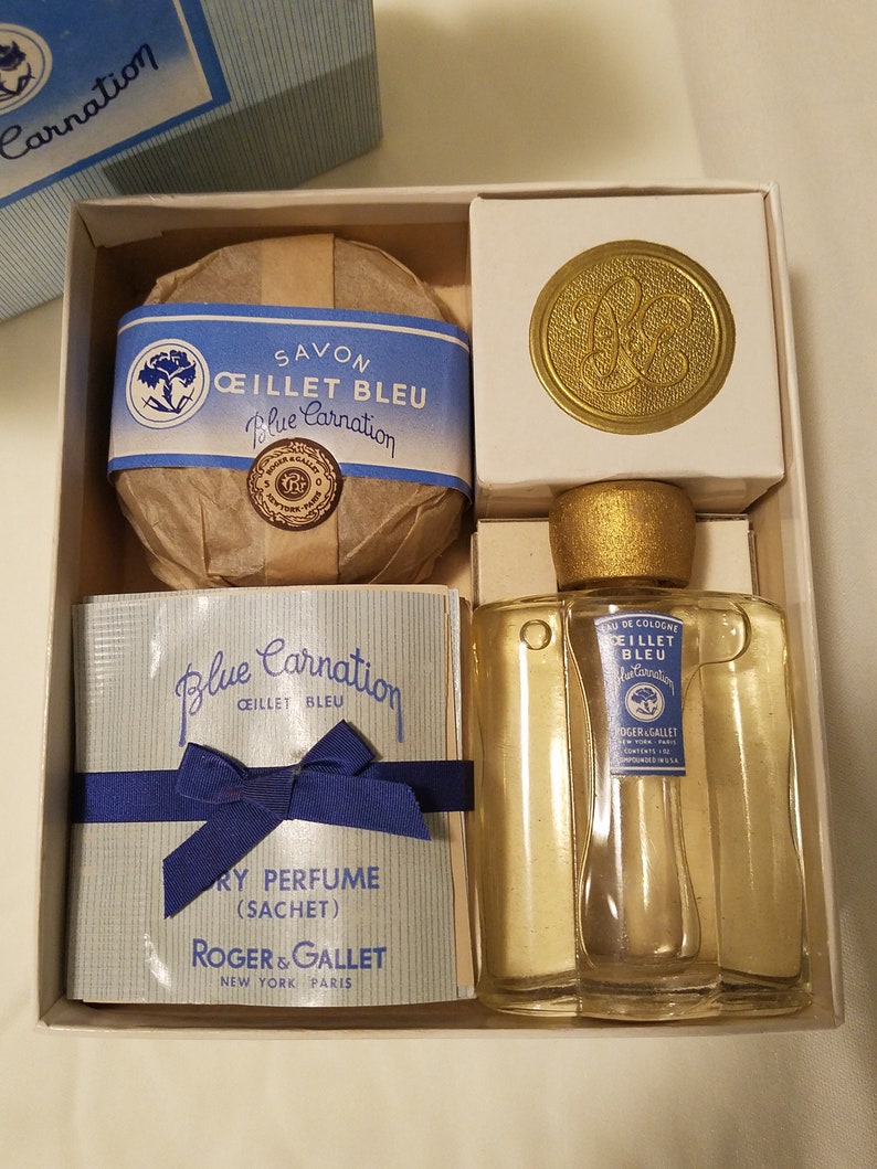 Roger & Gallet Blue Carnation 1940 Cologne Set Gift in Etsy