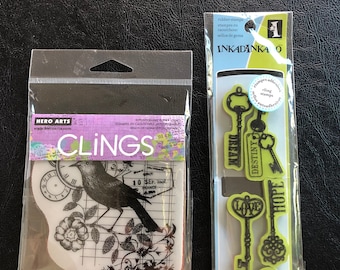 Cling Stamps, Hero Arts, Bird on Branch, Inkadinkado, Various Keys, Scrapbooking, Card Making, Your Choice of 1 Pack