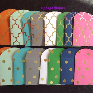 Set of 8 Gold Foil Mini Envelopes, Gift Envelopes, Small Envelopes, Polka Dots, Morrocan, Many Uses, Wedding, Baby/Bridal Shower