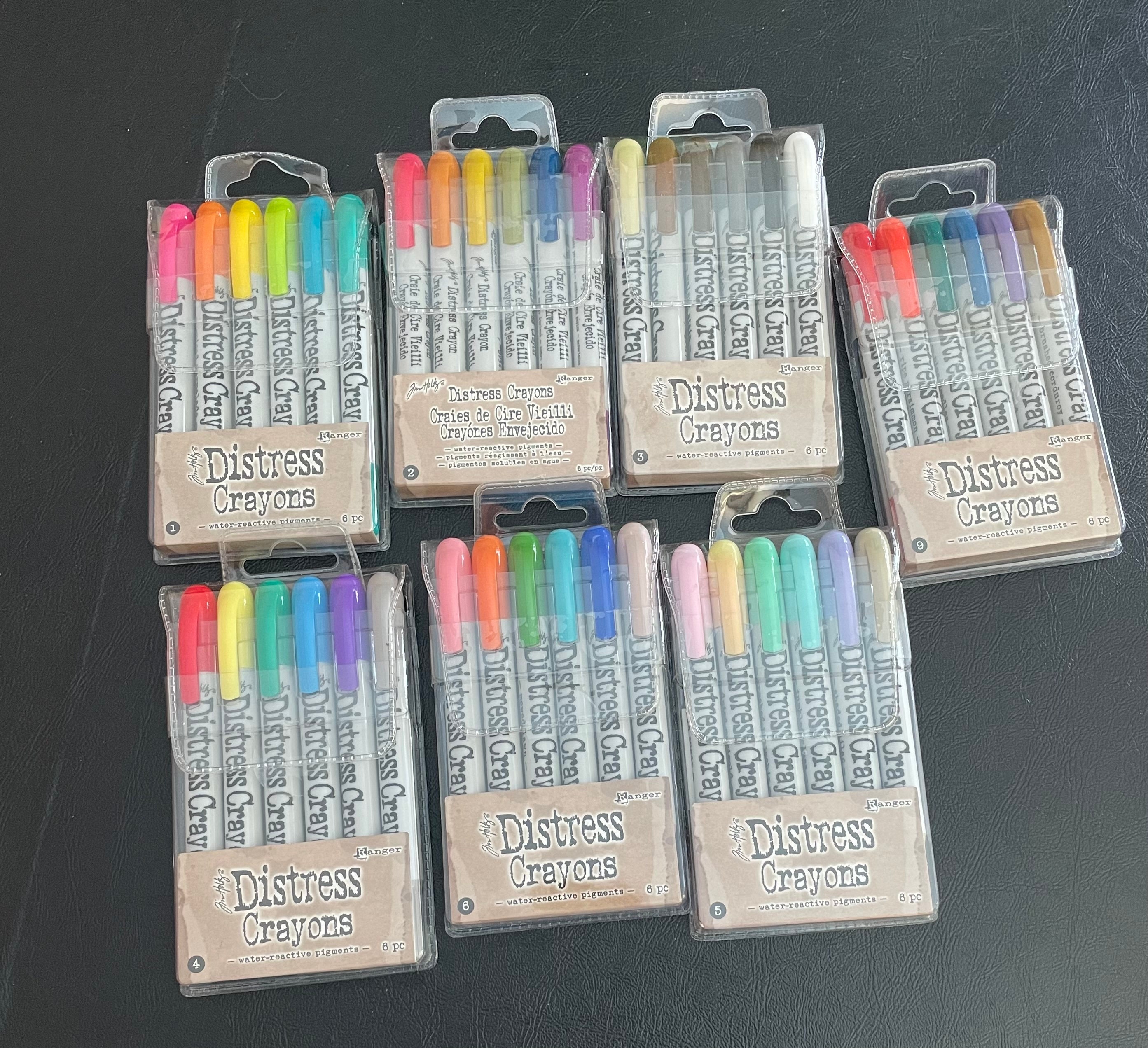 Ranger Tim Holtz Distress Crayons Set #5 Pastels & #1 Water