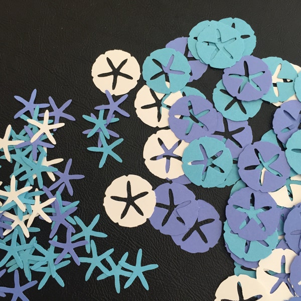 100 Sand Dollar and Starfish Die Cut, Beach Theme Confetti Decorations for Parties, Weddings, Embellishments, Scrapbooking, Card Making