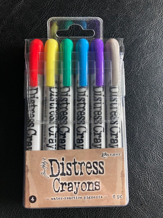 Distress Crayons, 6 in a Pack, Various Colors, Primary Colors