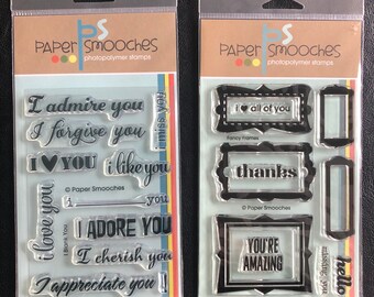 Paper Smooches Clear Stamps: Sentiments & Frames - Scrapbooking