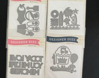 Craft Dies, Beach Theme Dies, Sentiments Dies, Birthday Dies, Dies for Scrapbooking, Die Cuts, Dies for Card Making,Echo Park Paper Co Dies