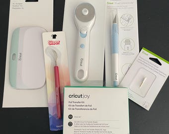 Cricut Crafting Supplies: Foil Transfer Kit, Rotary Cutter, Scraper, Knife Blade