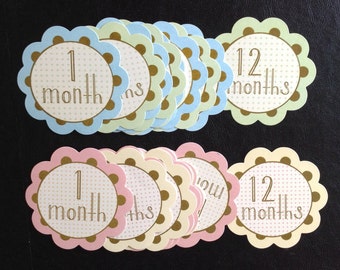 Baby Month Milestone Stickers: Scrapbook Embellishments