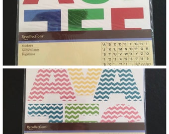 Alphabet Number Stickers, Solid Shimmer, Scrapbooking