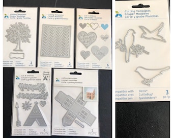 Momenta Die Cuts: Family Tree, Hearts, Camper, Square & Chevron