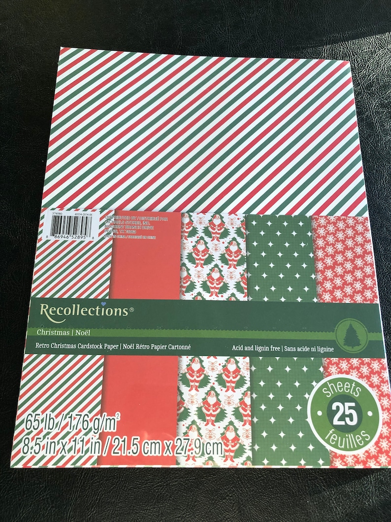 Christmas Cardstock Pack of 25 Sheets Size 8.5x11 Many Etsy