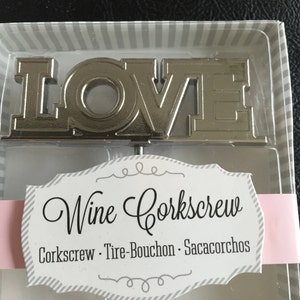 LOVE Wine Corkscrew, Wedding Party Favor, Anniversary, Bridal Shower, Valentine’s Day