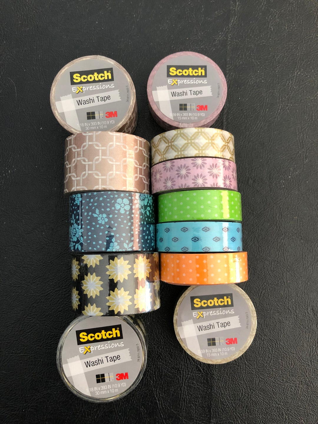 Washi Tape, Various Designs and Widths, Scrapbooking, Cardmaking, Planner Decorations, Scotch