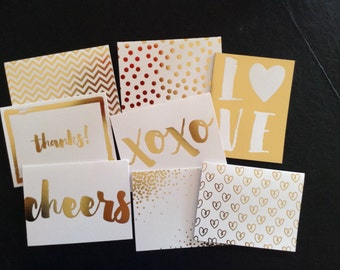 Gold Foil Card Set: Craft Smith Greetings, Thank You, Anniversary (8 Cards)