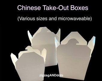 Chinese Take-Out Boxes: Microwaveable Party Favor Boxes - Set of 10
