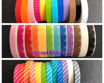 WS31: Washi Tape Samples, 18 Inches, Scallop, Stripes, Diagonal Stripes, FREE Samples Available, Planner Decorations, Scrapbooking