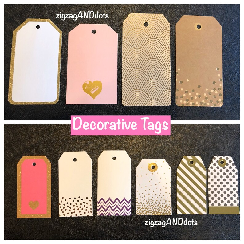 Set of 12 Decorative Gift Tags Gift Bag Tags Various Etsy