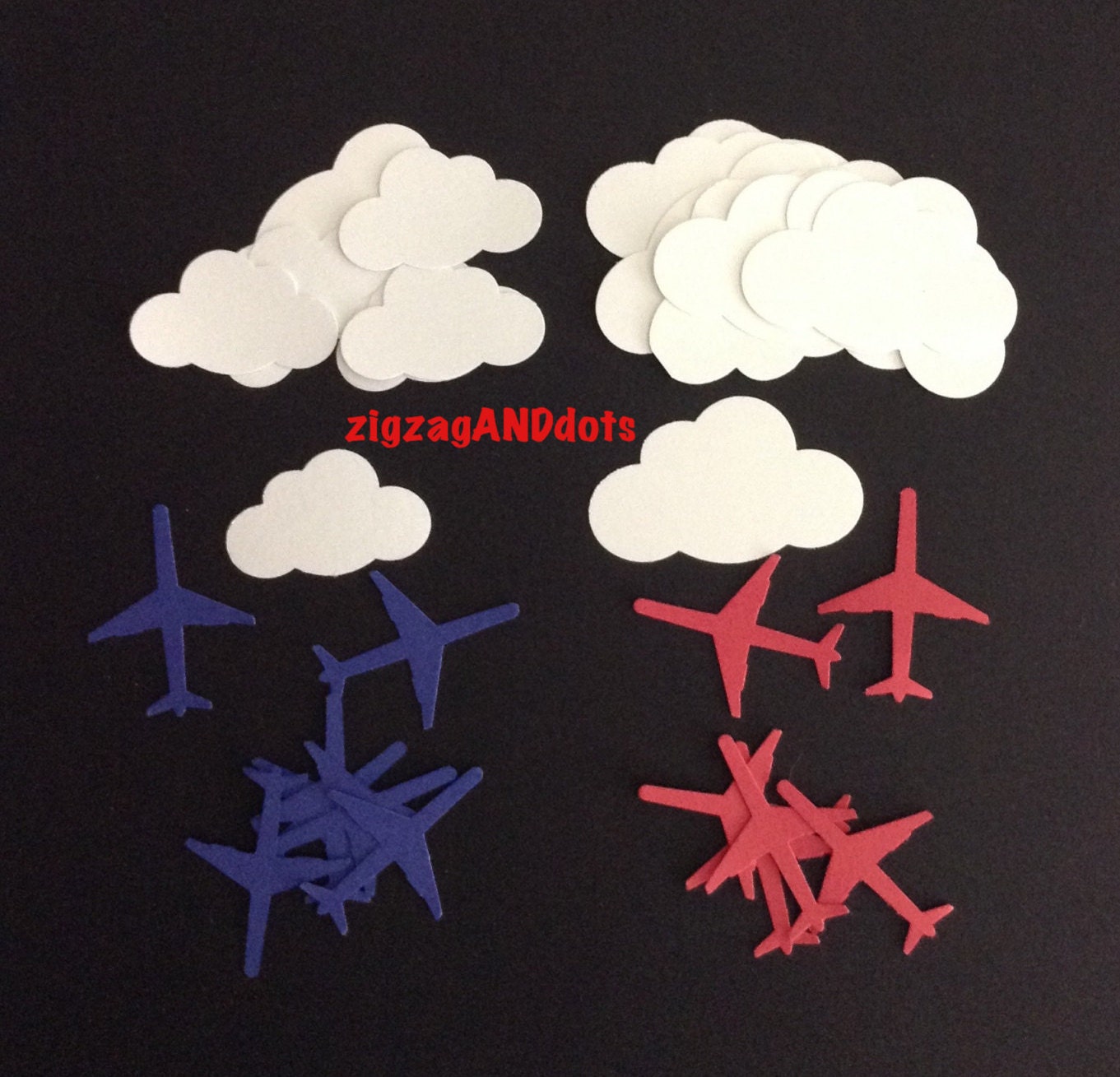 100 Clouds and Airplane Diecuts Travel Theme Confetti Confetti Decorations Embellishments Scrapbooking Cardmaking