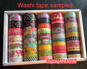 WS104: Washi Tape Samples, 24 Inches, 45 Samples Available, Various Widths,  Scrapbooking, Planner Decorations, Floral, Sentiments