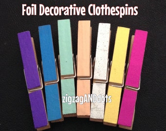 Foil Washi Tape Clothespins: Decorative Party Favors