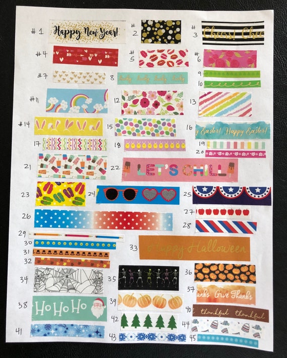 Recollections 45 Roll Washi Tape Holiday Collection: Valentines Day,  Easter, Halloween, Christmas, Thanksgiving, New Years, Etc. Beautiful  Selection