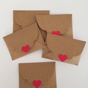 Set of 6 Mini Envelopes, Kraft Mini Envelopes, Gift Envelopes, Small Envelopes, Gift tag Envelopes