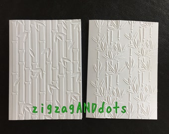 Handmade Embossed Bamboo Cards: Set of 6 with Envelopes