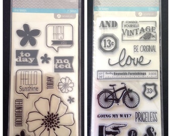 Clear Stamps, Jillibean Soup, Flowers, Sentiments, Scrapbooking