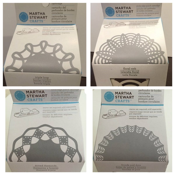 Circle Edge Punch Cartridge, Various Designs, Dotted Diamonds Design, Triple Loop, Card Making, Martha Stewart