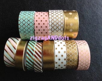 Metallic Washi Tape: Gold, Pink, Teal Planner Decorations