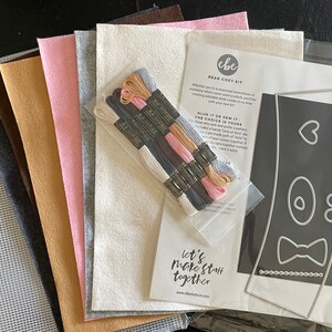 Bear Drink Cozy DIY Kit: Wool Felt Craft Set