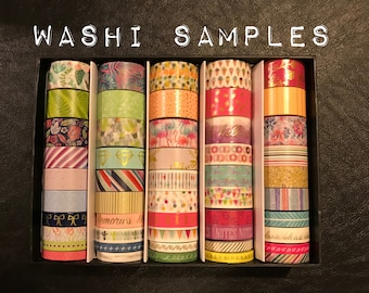 WS92: Washi Tape Samples, 24 Inches, 50 Samples Available, Scrapbooking, Planner Decorations, Various Styles and Width, Washi Tape Samples