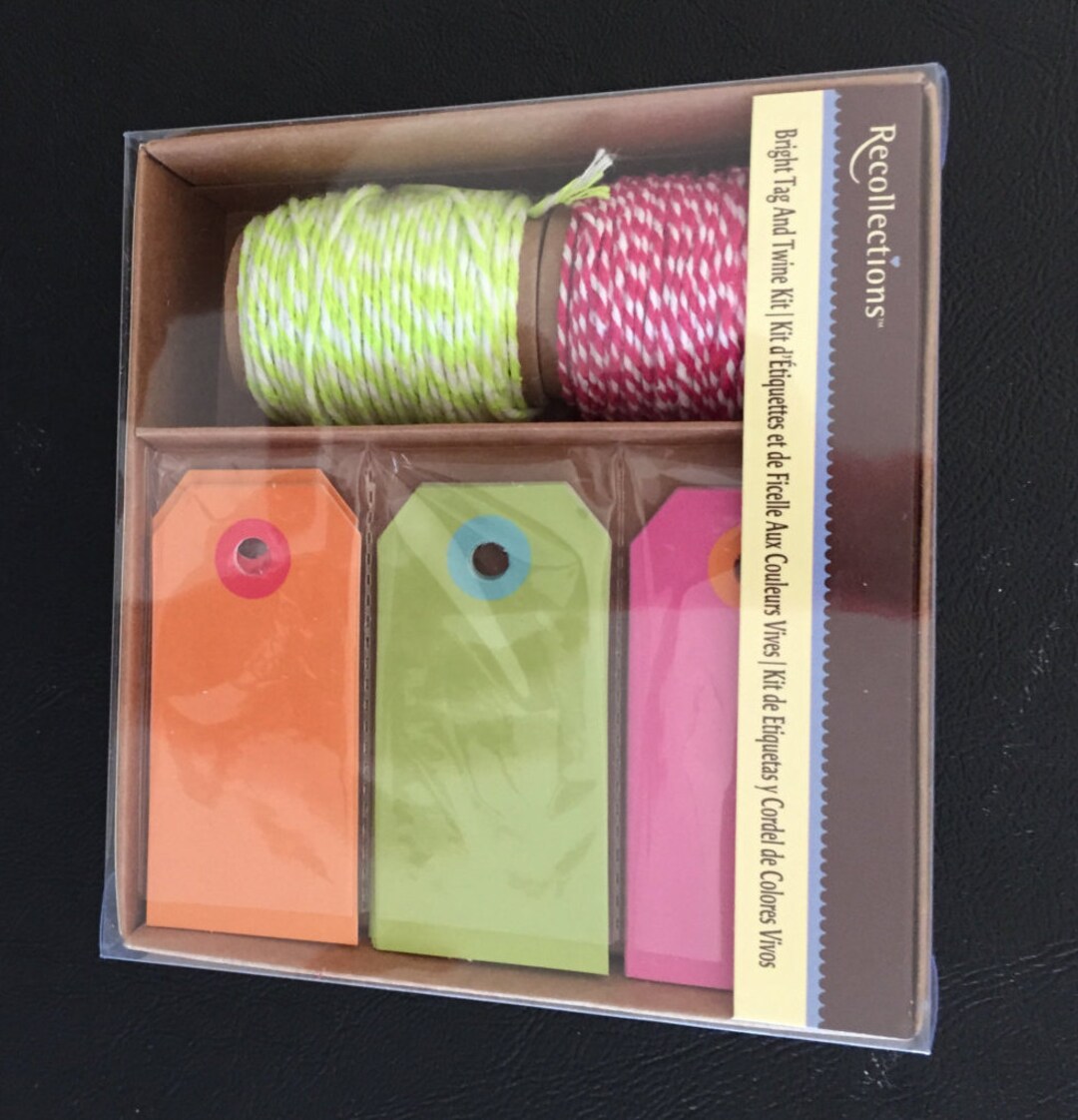Tags and Twine Kit 30 Bright Tags and 2 Rolls of Twine Gift Etsy