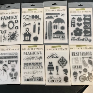 Clear Stamps, Many Themes, Wedding, Adventure, Family, Beach Day, Scrapbooking, Card Making, Echo Park Paper Company, Carta Bella