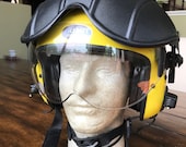 Rare beautiful complete ALPHA GENTEX 800 Helmet Sar Search and Rescue Flight Pilot Diver Winchman HELICOPTER with throat microphone