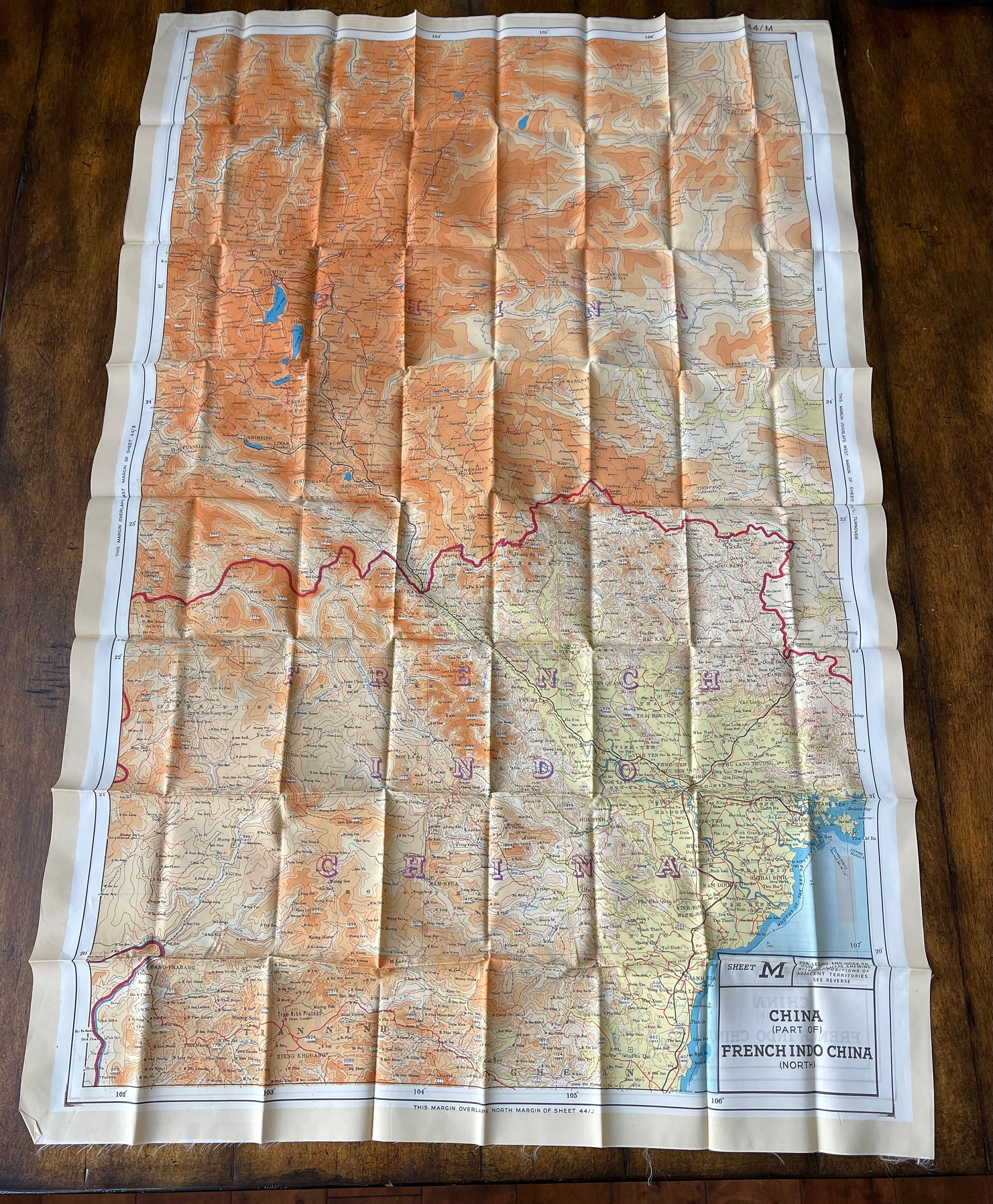 Three WW2 RAF silk escape and evade maps - large size double-sided