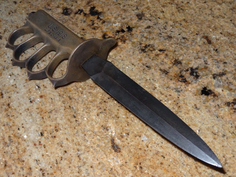 Reduced Rare WW1 WW2 1918 Trench Brass Knuckle Knife Etsy