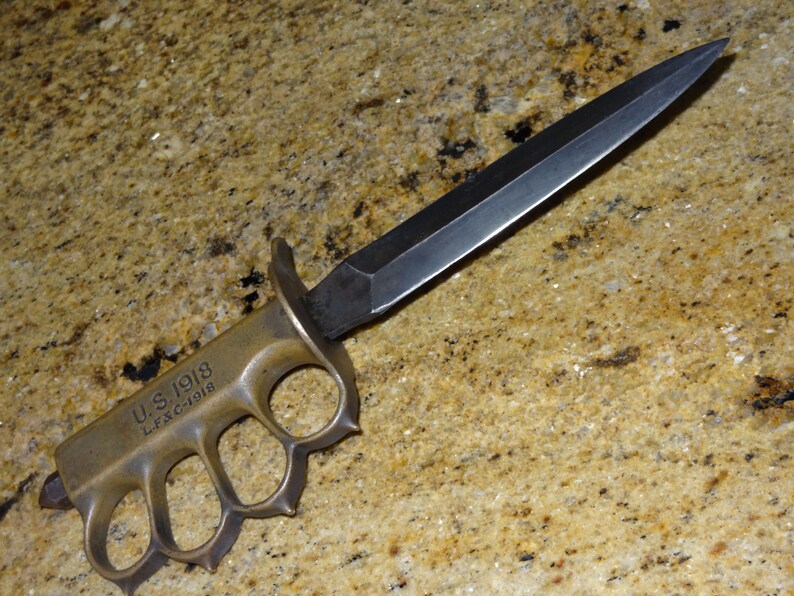 Reduced Rare WW1 WW2 1918 Trench Brass Knuckle Knife Etsy