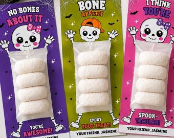 Skeleton Donut Card Halloween Printable| Classroom Halloween Treat| Non Candy Halloween Gift| Editable Student Favor