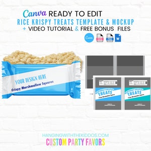 Rice Krispy Treats Template & Mockup Instant Download Make custom Treats Video Tutorial Available image 2