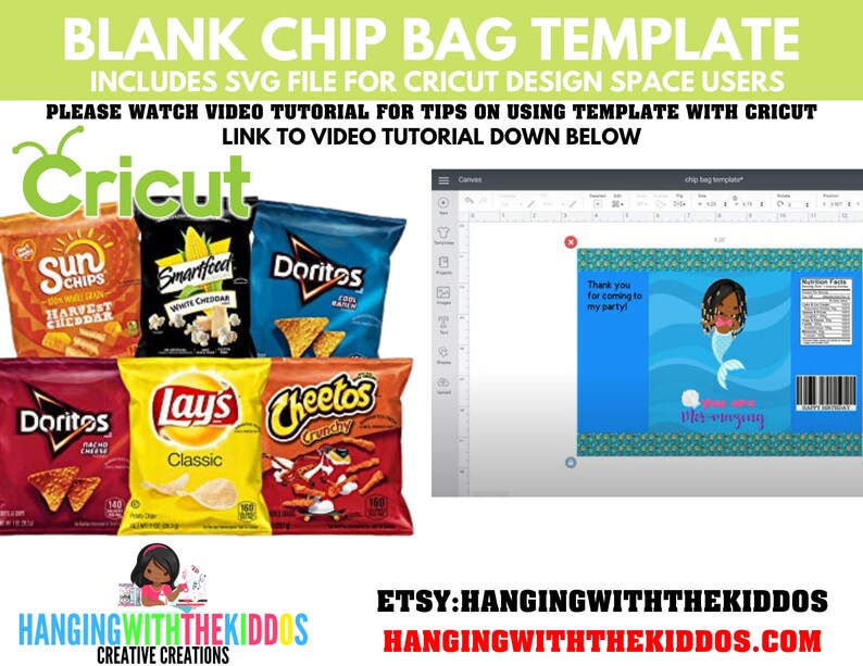 Download Chip Bag Template Instant Download Includes Chip Bag ...