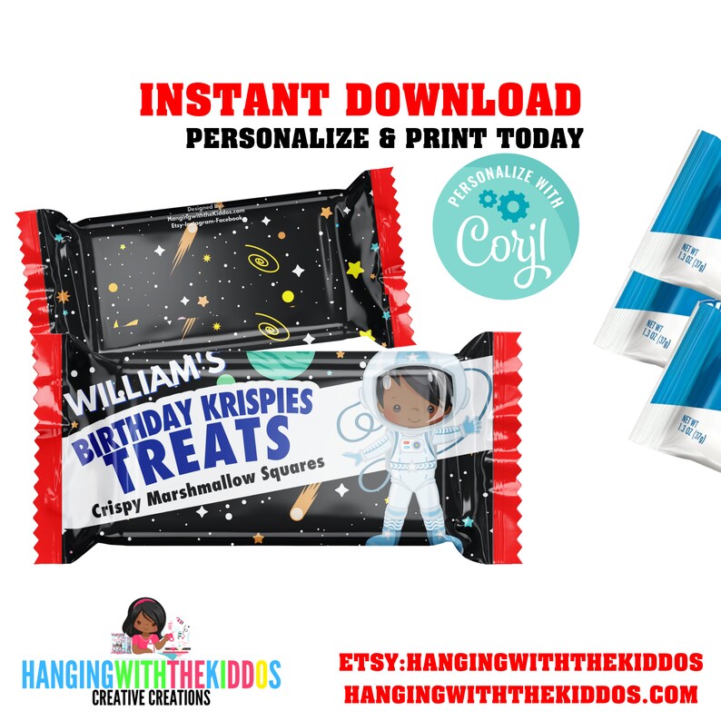 Personalized Chip Bags Custom Teat Bags Outer Space Astronaut Party Favors