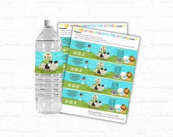 He Is Risen Water Bottle Labels | Digital Download Easter Party Favor | Religious Printable Decor