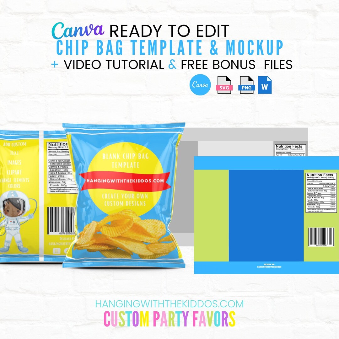 Chip Bag Template and Chip Bag Mockup Create Custom Chip Bags & Candy