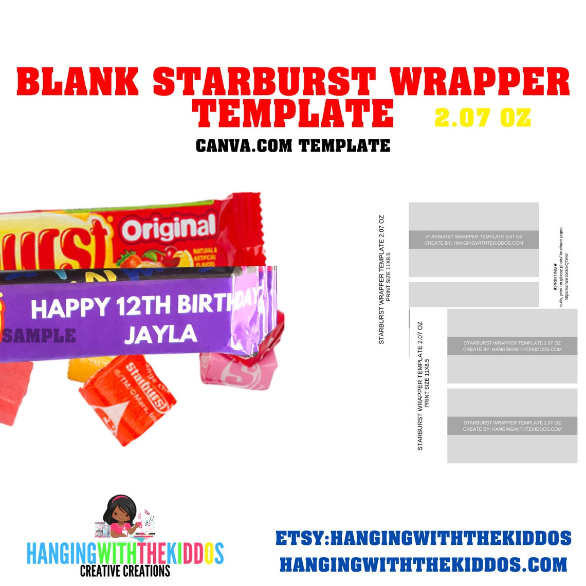 Movie Theater Candy 3.5oz Wrapper Template Canva Editable | Etsy