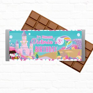 Mermaid Party Customizable Candy Bar Wrappers Party Favors | Mermaid Birthday Party Personalized Party Favors| 1st Birthday Favors