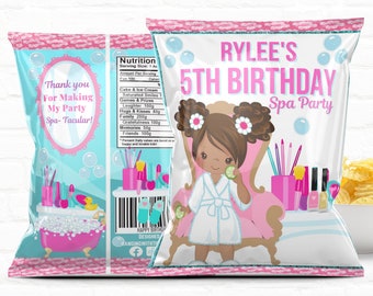 Tween Girls Spa Party |1st Birthday Favors| Slumber Party| Pajama Party|Personalized Party Favors Chip Bags