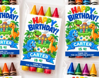 Personalized Crayon Party Favor | Custom Birthday Crayon Pack| Kids Party Favor | Goodie Bag Filler