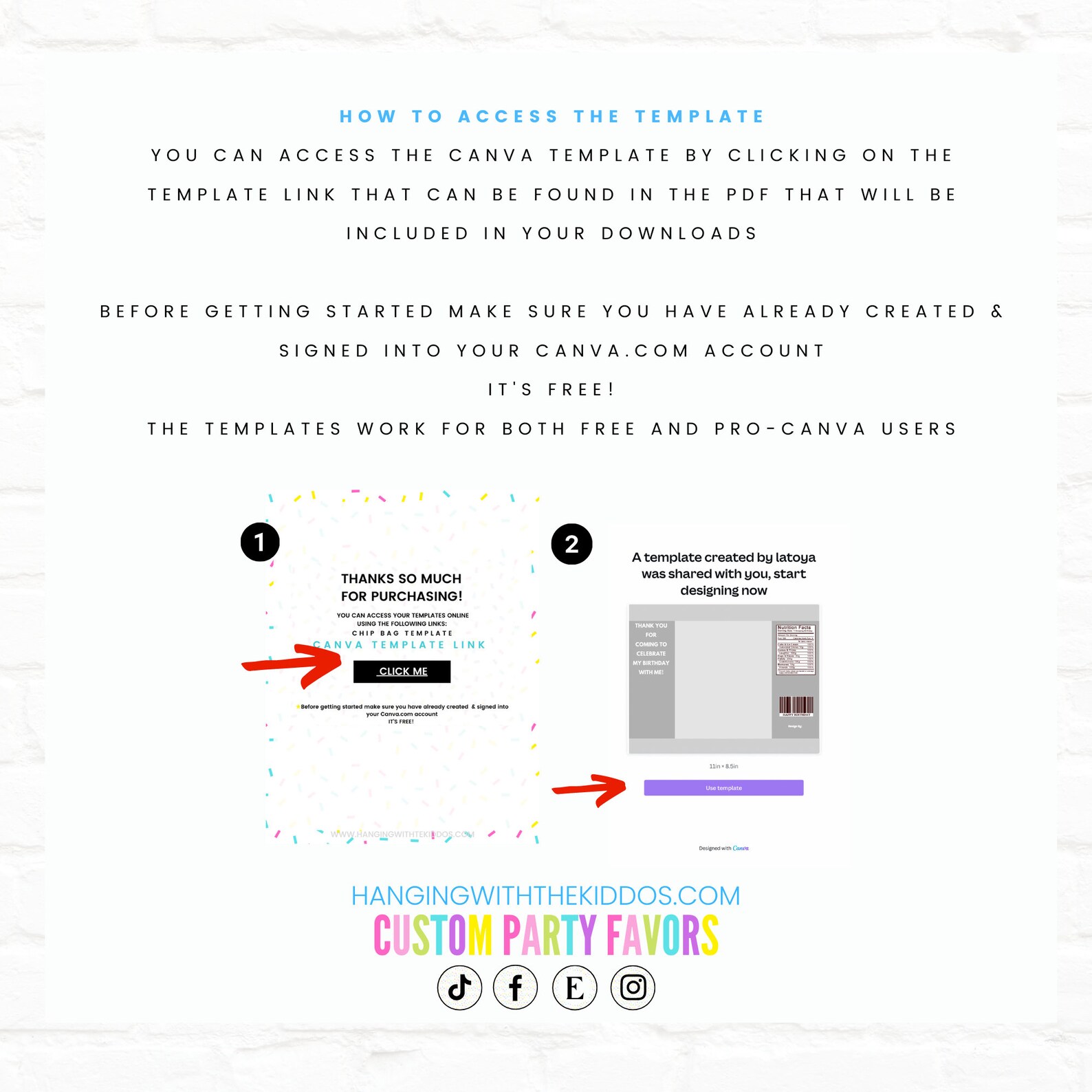 Party Favor Template Bundle 20 Party Favor Blank Snack Label Etsy