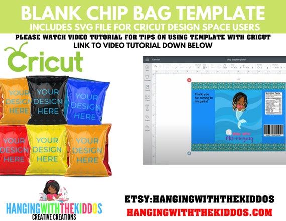 Chip Bag Template for Cricut | Chip Bags Label Template| Customized Chip Bags Party Favors Il_570xn