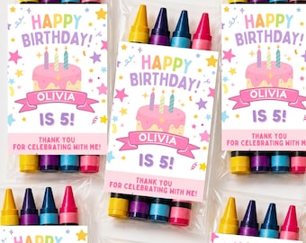 Personalized Crayon Pack Party Favor | Custom Birthday Favor