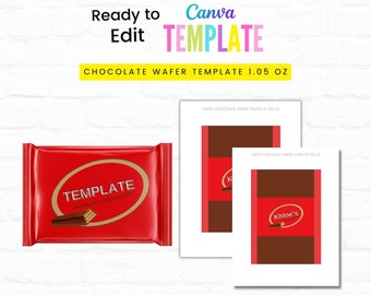 CHOCOLATE WAFER TEMPLATE Instant Download |  Canva Editable Template